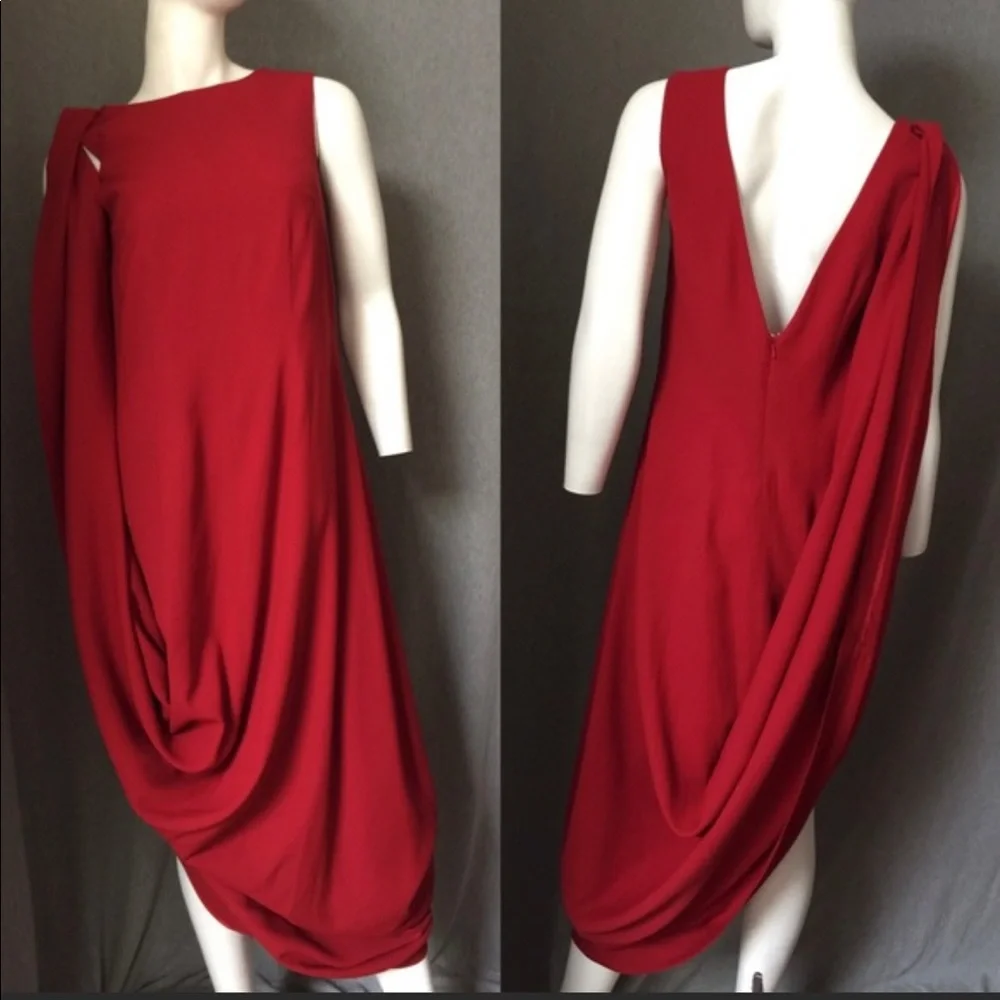 👹NWOT Wool H&M collection High Low Draped Asymmetric Avant-garde Hitched up 4 - Picture 5 of 12